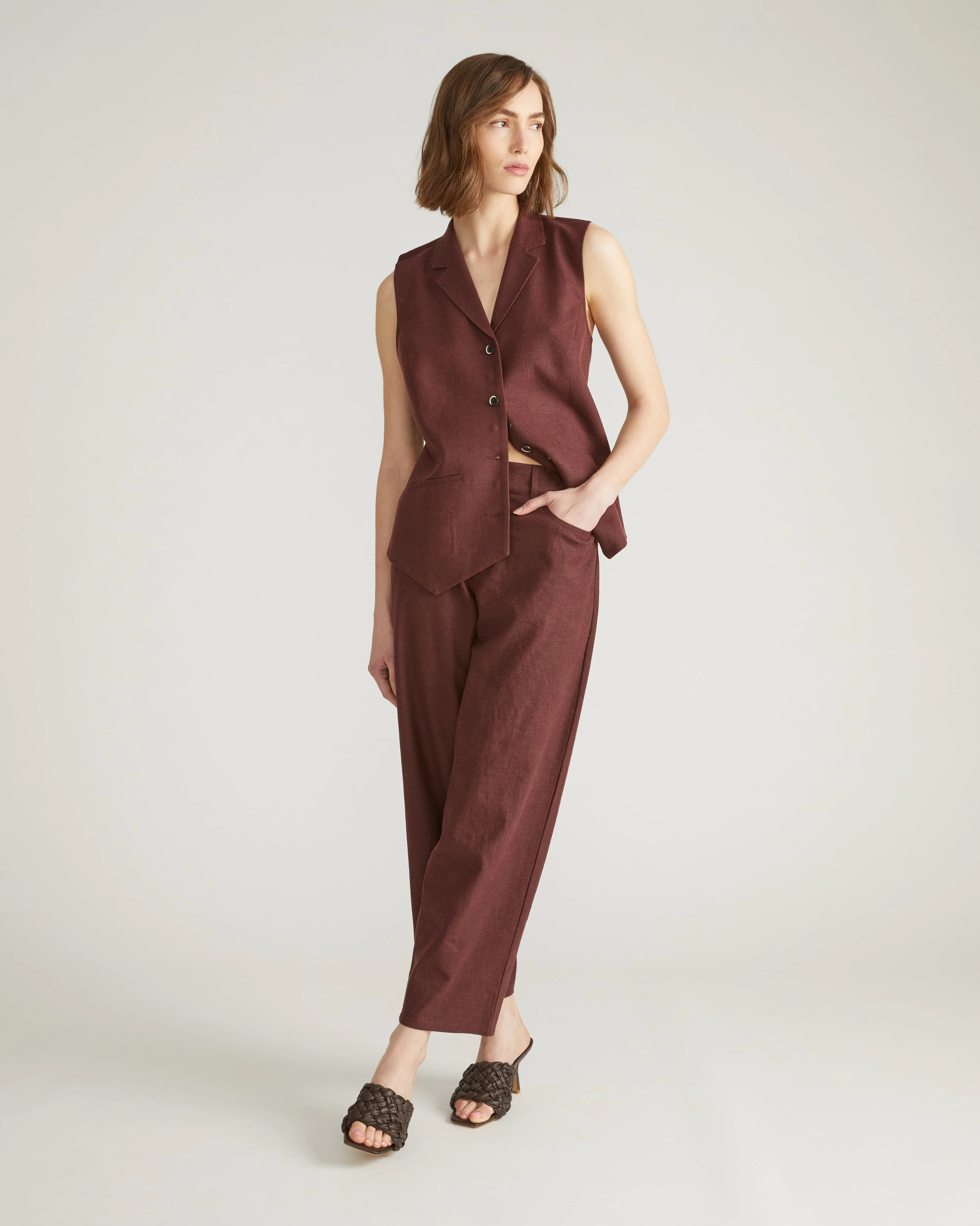 Lou Barrel Leg Linen Pants - Brulee | Universal Standard