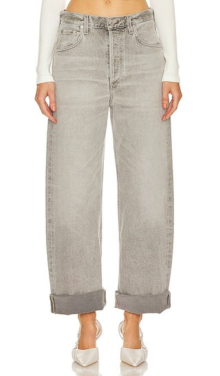 Ayla Baggy Cuffed Crop in Quartz Grey | Revolve Clothing (Global)