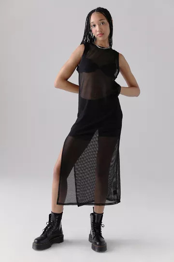 UO Gerri Sheer Midi Dress | Urban Outfitters (US and RoW)