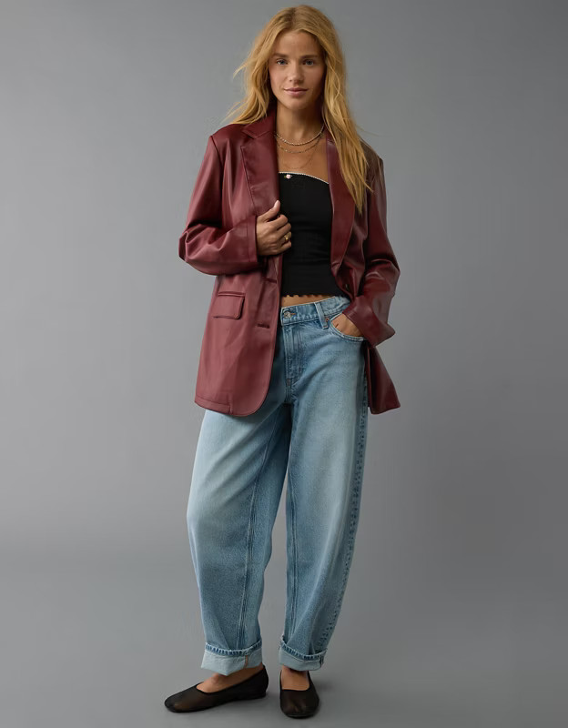AE Vegan Leather Blazer | American Eagle Outfitters (US & CA)