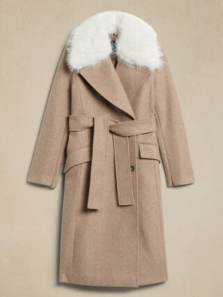 Removable Faux-Fur Collar Coat | Banana Republic Factory