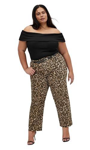City Chic Women's Plus Size Jean-Harley Kyra, Leopard Print | Amazon (US)