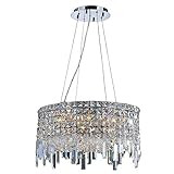 Freedy Lighting 14232 12 Hanging Light 20 inch-Round Base Chandelier with Polished Chrome Finish on  | Amazon (US)