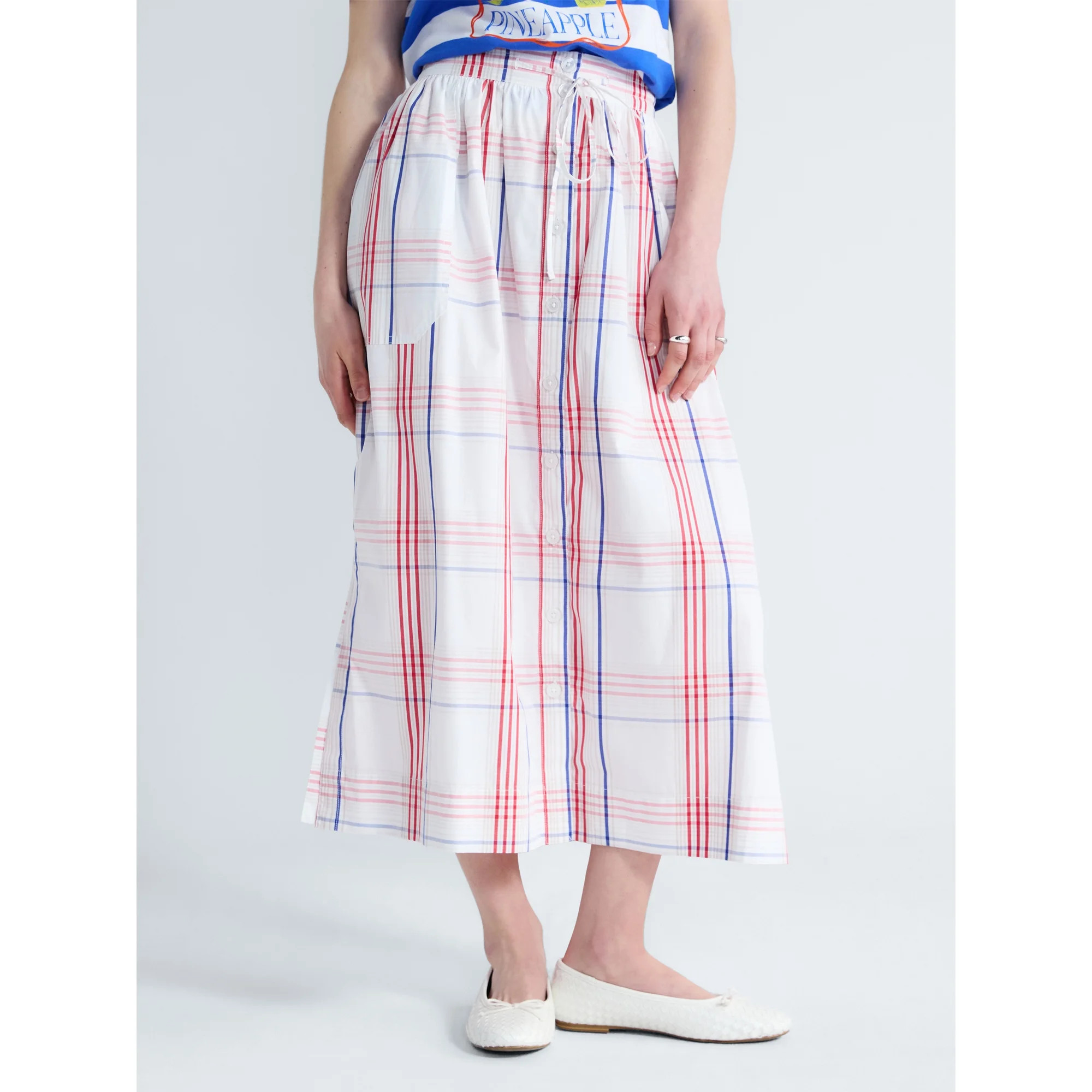 Free Assembly Women's and Women's Plus Button-Front Cotton Maxi Skirt, Sizes XS-4X | Walmart (US)