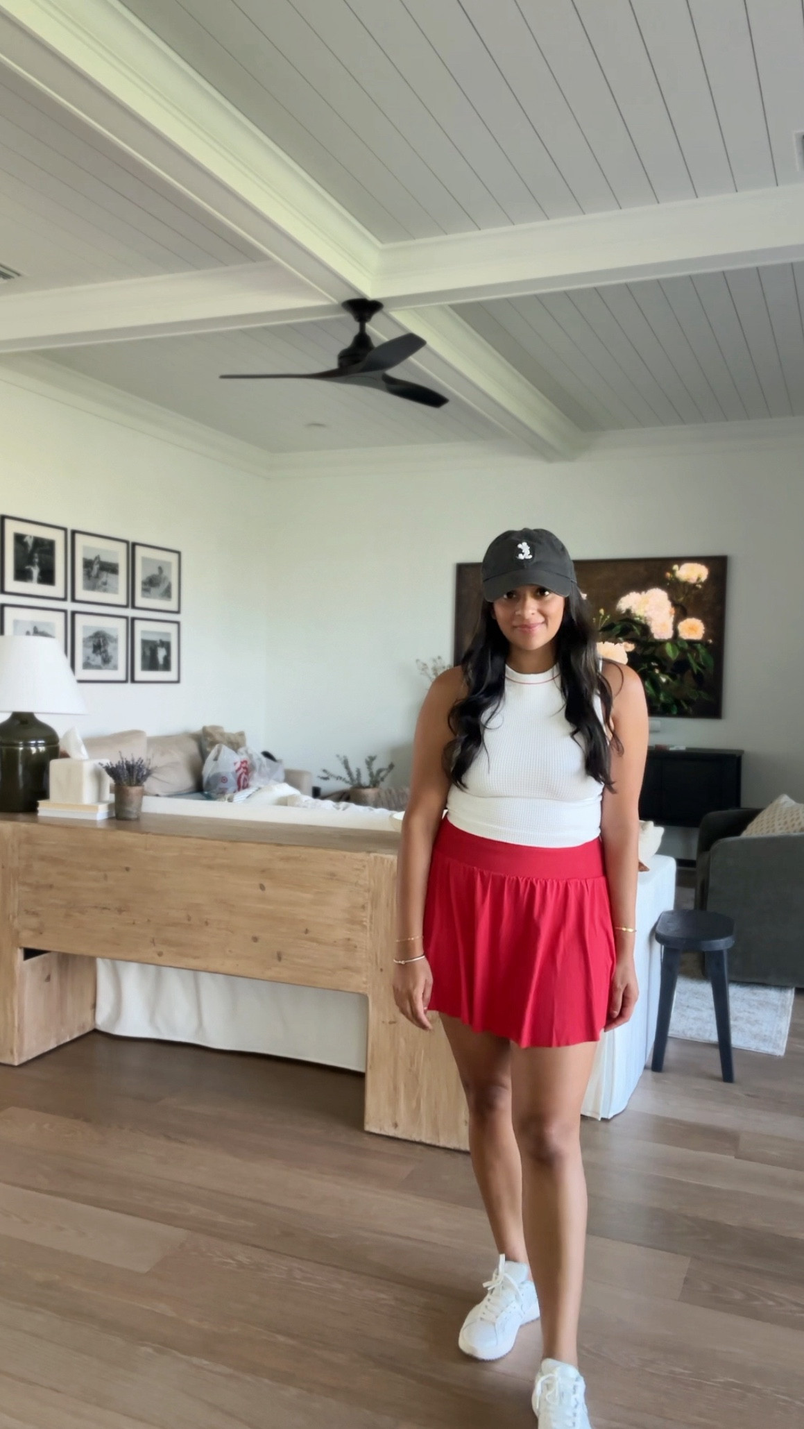 Disney outfit idea! We have been season pass holders for three years and one the biggest things I can recommend is wearing shorts! I typically always wear a skort or a tennis dress, but love this set from Target! 

Disney outfit, red tennis skirt, mom outfit, Disney mom, Mickey hat, white workout tank, target find, target mom outfit 

#LTKActive