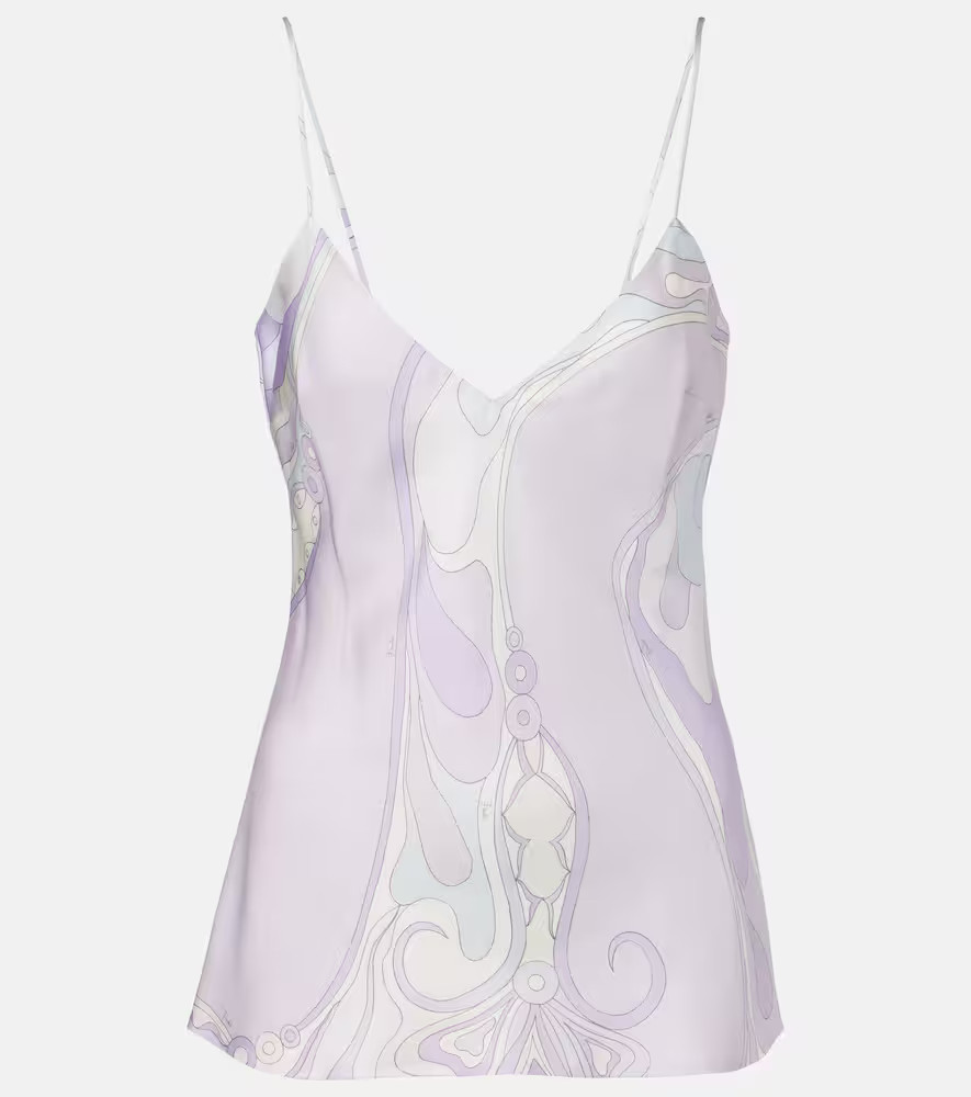 Pucci Top lencero Orchidee de satén de seda | Mytheresa (INTL)