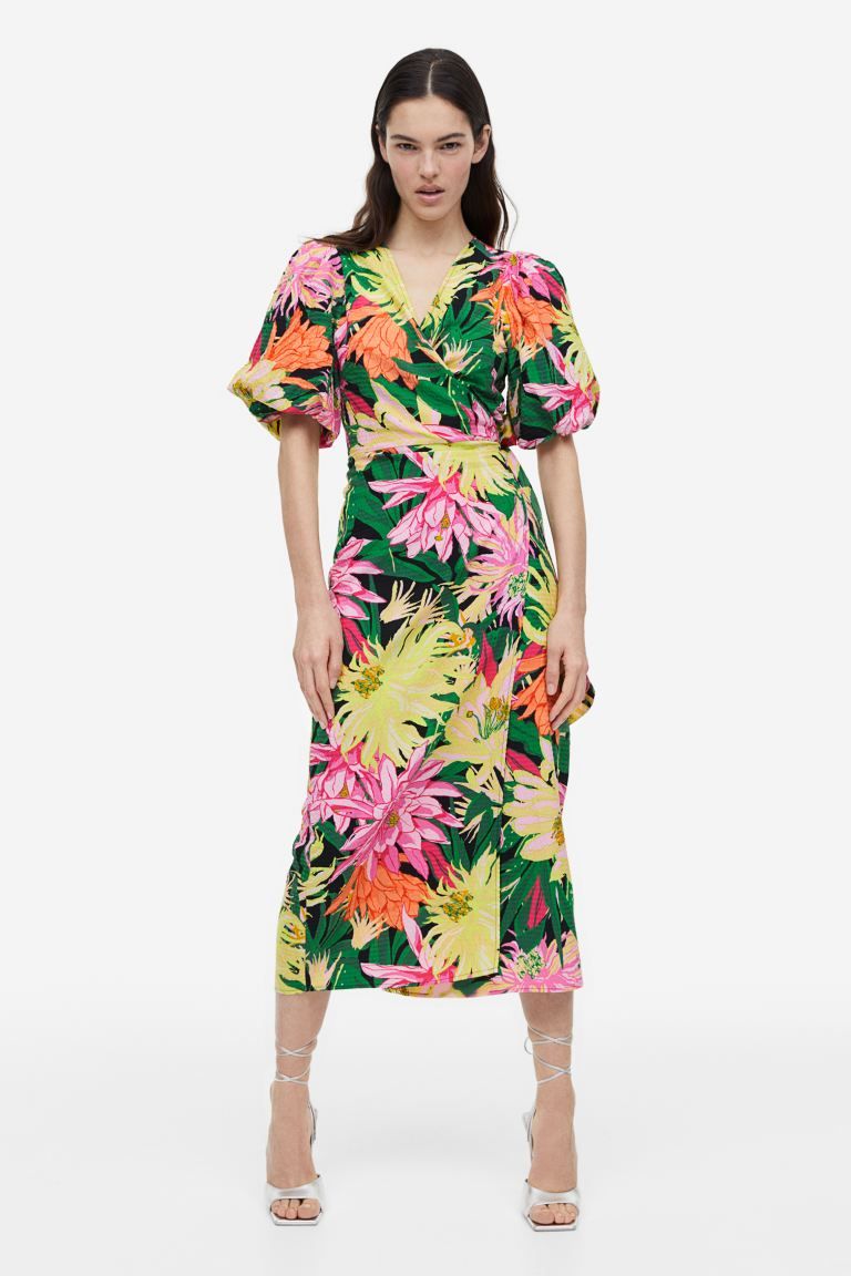 Puff-sleeved Wrap Dress | H&M (US + CA)