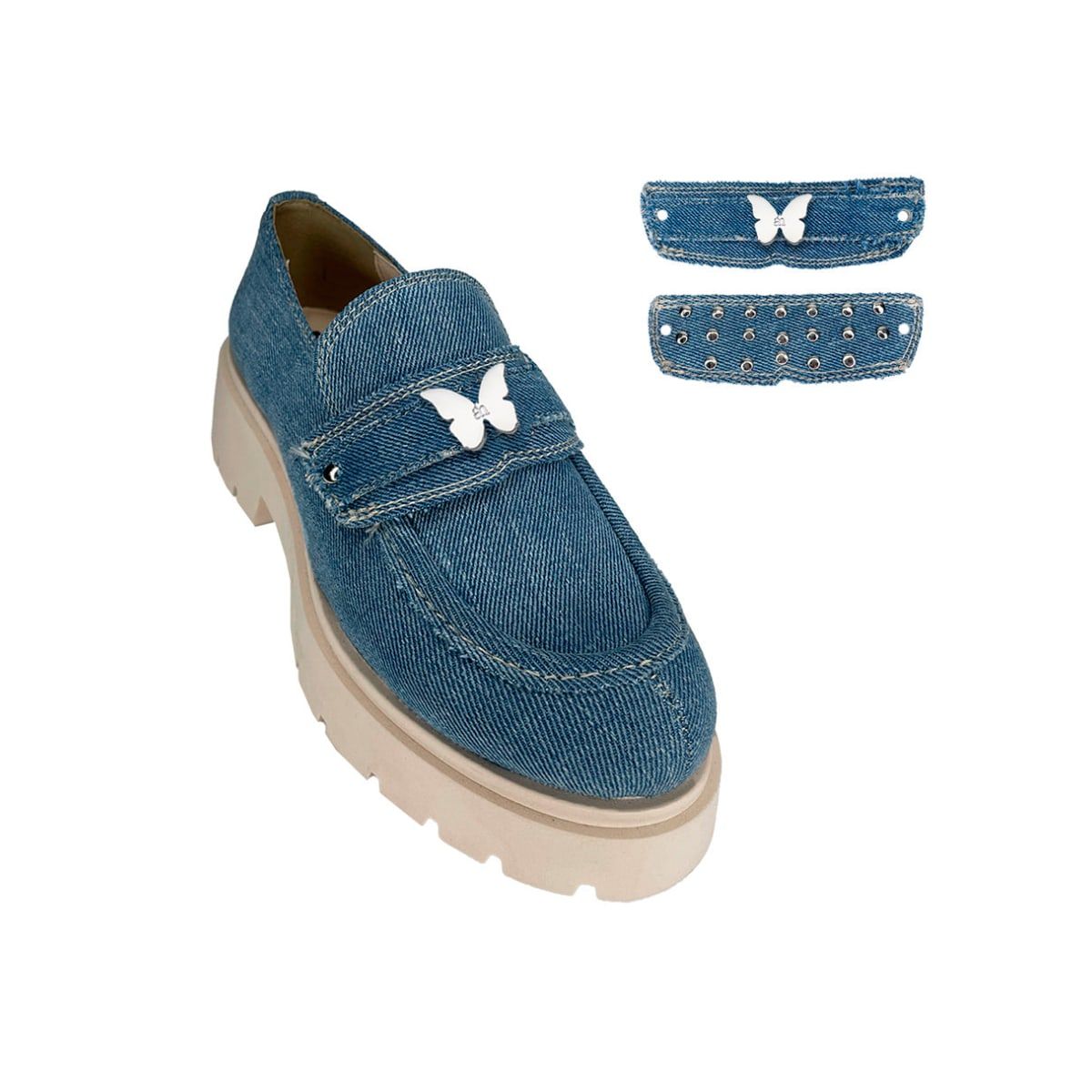 The Martina Denim Loafers- Two In One | Wolf & Badger (US)