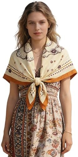 35" Head Scarf Large Square Scarf Like Cotton Hairscarf Fashion Scarves Bandana Night Sleeping Wr... | Amazon (US)