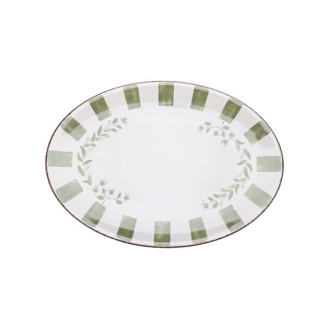 Better Homes & Gardens 18-inch Oval Bamboo Melamine Serving Tray, Green - Walmart.com | Walmart (US)