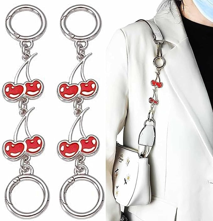 2 PCS Cherry Link Purse Making Strap Extender, 5.19Inch Bag Chain Handbag Strap Pendant Charms Wo... | Amazon (US)