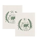 Now Designs Swedish Dishcloth, Set of Two, Wild and Free Print | Amazon (US)