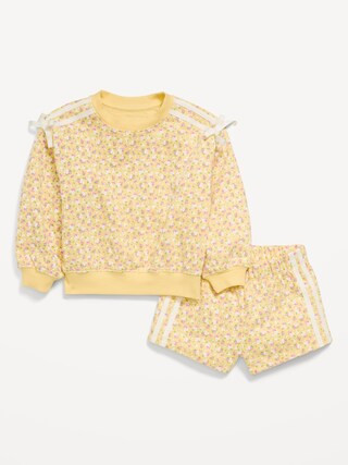 Printed Long-Sleeve Sweatshirt and Shorts Set for Toddler Girls | Old Navy (US)
