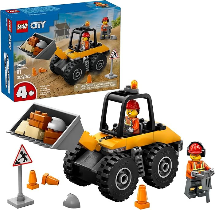 LEGO City Yellow Construction Wheel Loader Building Sensory Toy - Construction Vehicle Toy for To... | Amazon (US)