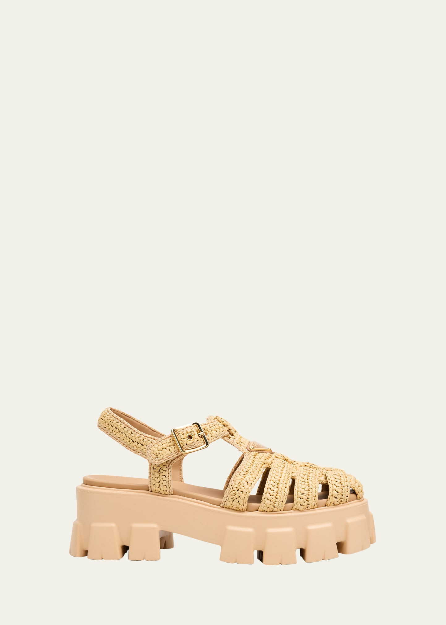 Prada Monolith Raffia Chunky Fisherman Sandals | Bergdorf Goodman
