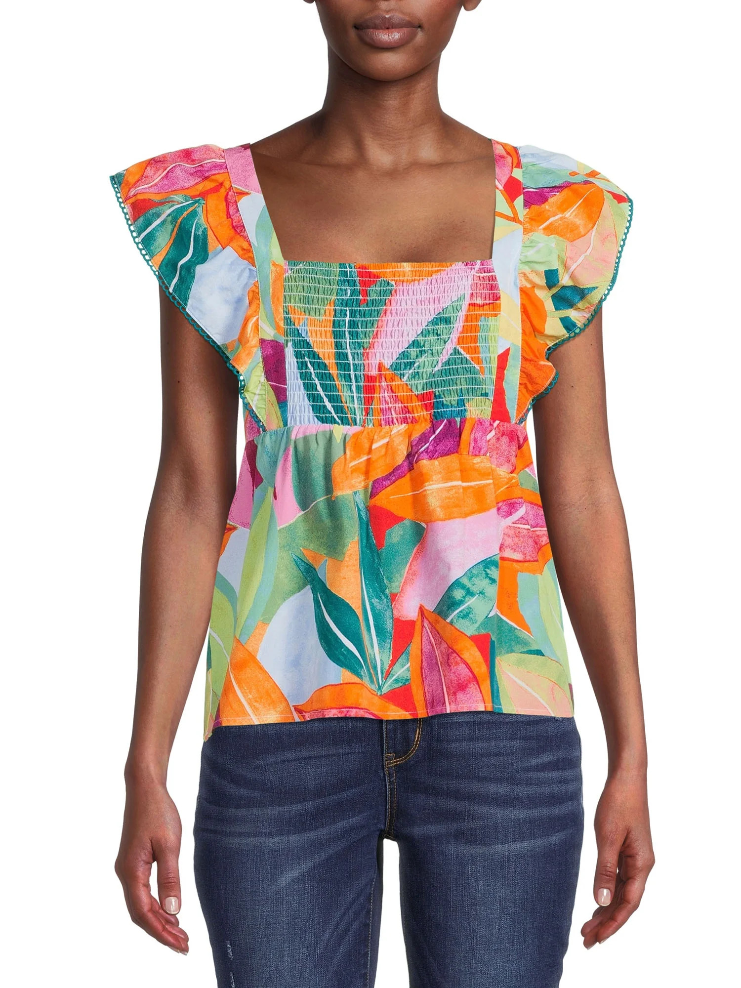 Time and Tru Women's Tie Back Top | Walmart (US)