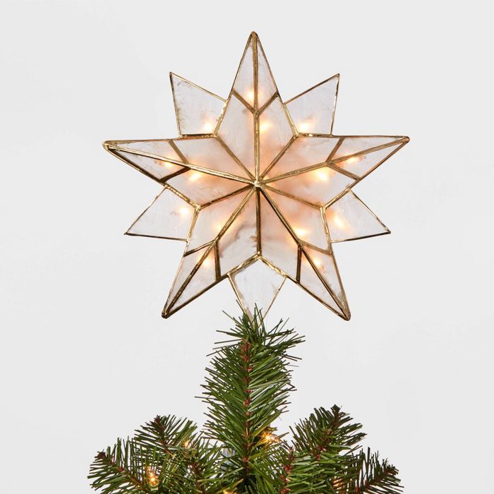 13in 16 Light Capiz Star Tree Topper Clear/Gold - Wondershop&#8482; | Target