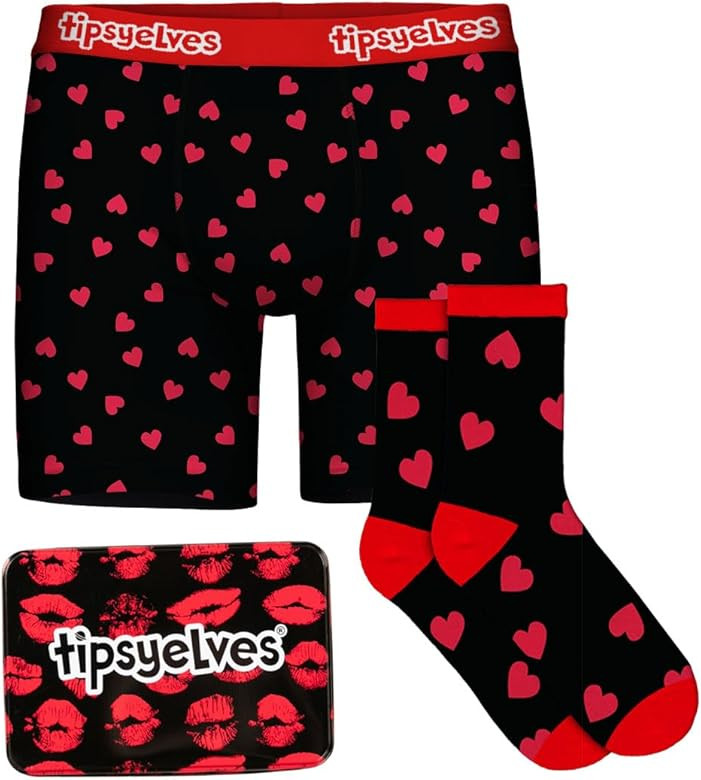 Tipsy Elves Valentines Day Gift Set for Men - Boxer Briefs & Socks Gift Set | Amazon (US)
