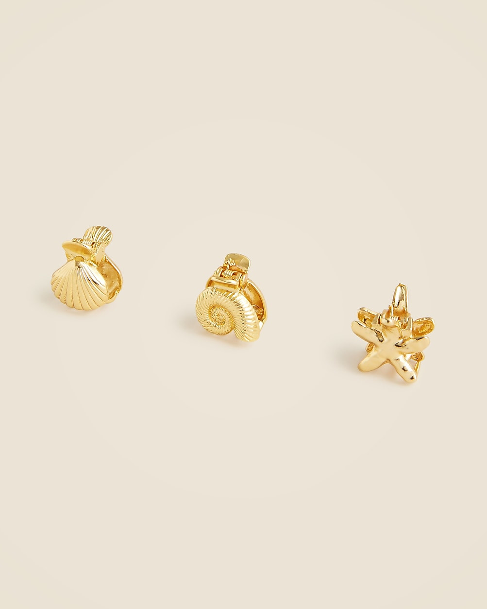 Metallic nautical claw clips three-pack | J. Crew US