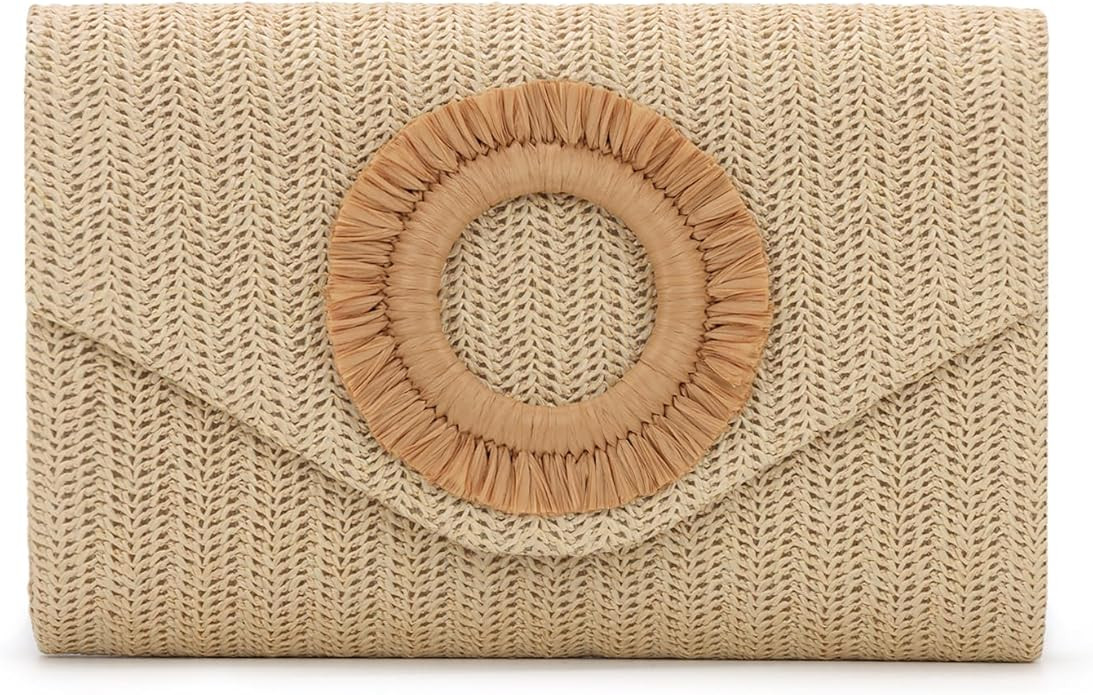GOKTOW Straw Clutch Purse Rattan Summer Woven Beach Handbags for Women Wedding Vacation Travel Pa... | Amazon (US)
