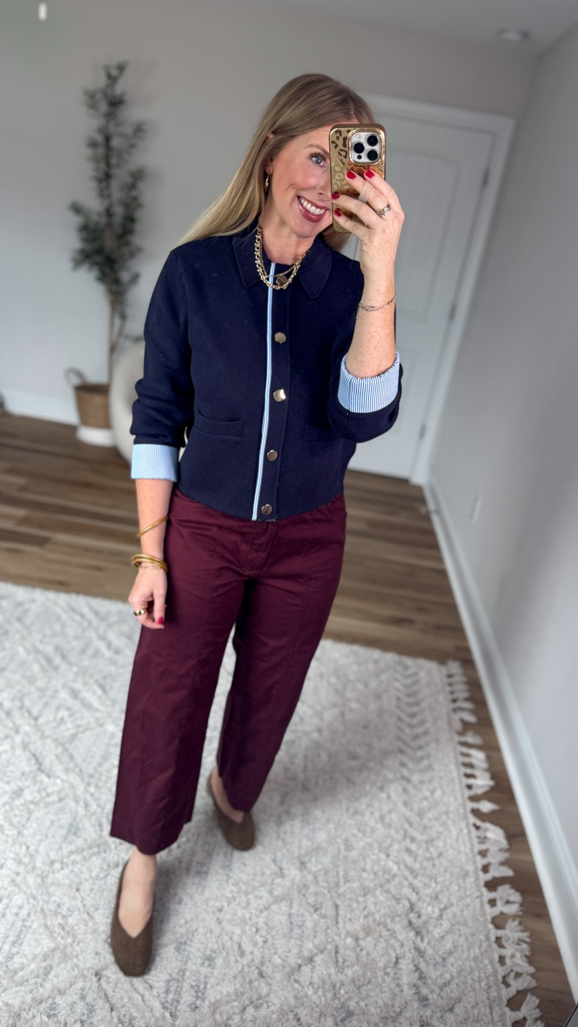 Daily try on, Walmart outfit, Walmart fashion, Walmart style, maroon cropped pants, sweater jacket

#LTKootd