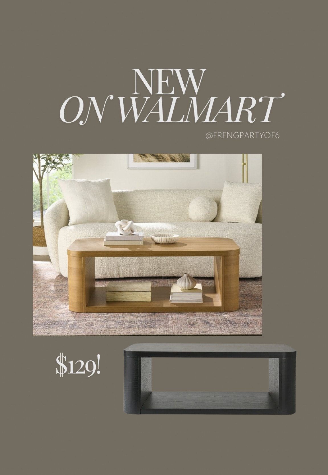 New coffee table at Walmart! Just released today! Only $129 😍 boujee on a budget, affordable home 

#LTKHome