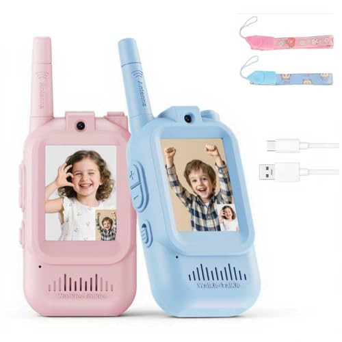 Video Walkie Talkies for Kids, 2 Pack Rechargeable Kids Video Walkie Talkies with Camera, Facetime Walkie Talkie for Indoor Outdoor Games, Camping, Hiking for Boys Girls Ages 3-12 | Amazon (US)