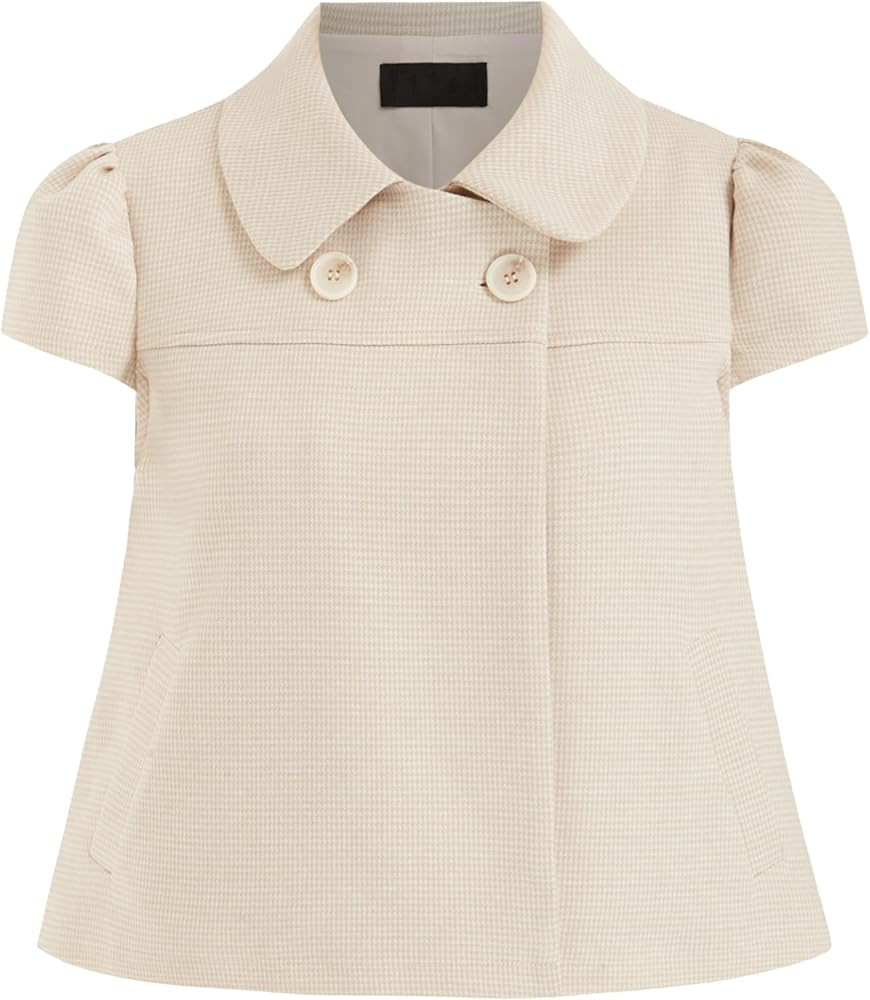Womens Babydoll Tops Peter Pan Collar Short Puff Sleeve Blouse | Amazon (US)