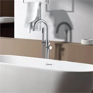 CRO Decor Freestanding Brass Faucet in Chrome | Cymax