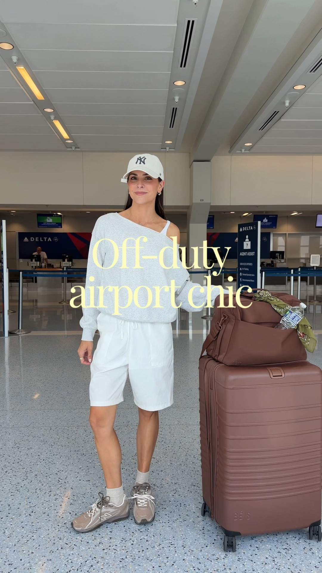 Comfy & cool for the flight back home! ✈️ 
Sweatshirt: true to size (S)
Long white shorts: true to size (S)
Sneakers: true to size, size up if between 

Airport outfit / travel outfits / airport chic / cool girl fits

#LTKTravel #LTKSaleAlert #LTKootd