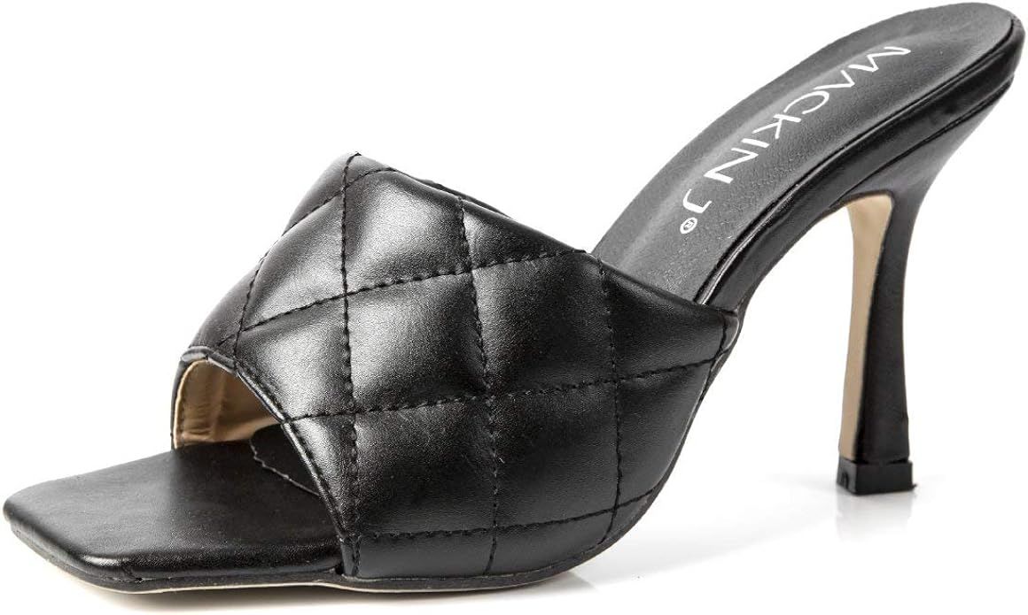 MACKIN J 225-28 Women's Square Toe Heel Sandals Pleather Strap Kitten Heel Sandals | Amazon (US)