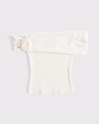 Off-The-Shoulder Hardware Sweater Top | Abercrombie & Fitch (US)