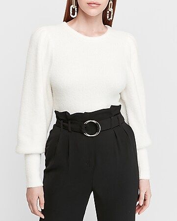 Supersoft Ribbed Volume Sleeve Sweater | Express