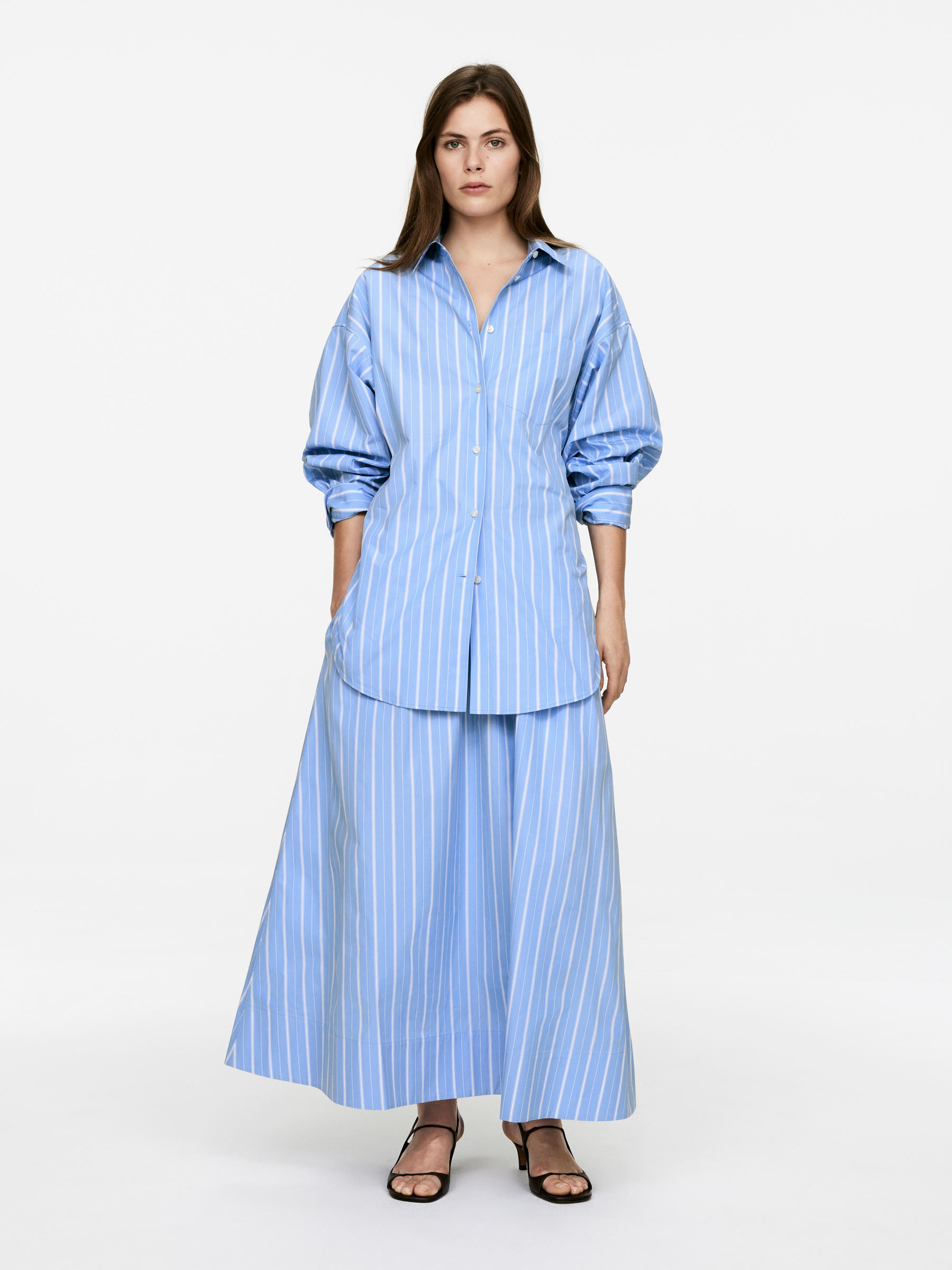 Popeline-Rock – Blau/Weiß – Damen – ARKET DE | Arket EU