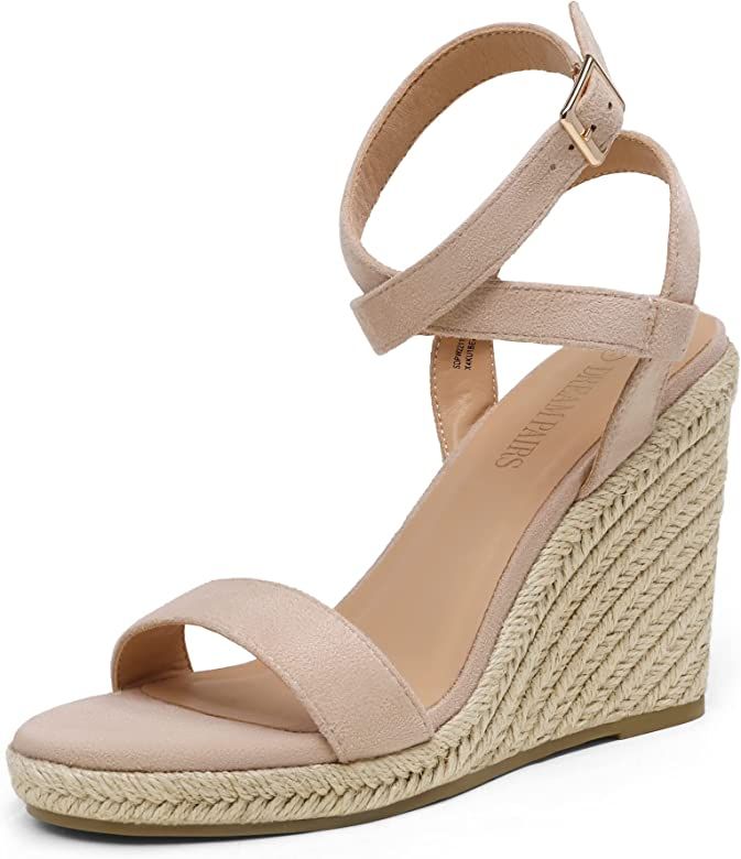 DREAM PAIRS Womens Open Toe Espadrilles Dressy Platform Sandals Buckle Ankle Strap Stylish Wedges Sa | Amazon (US)