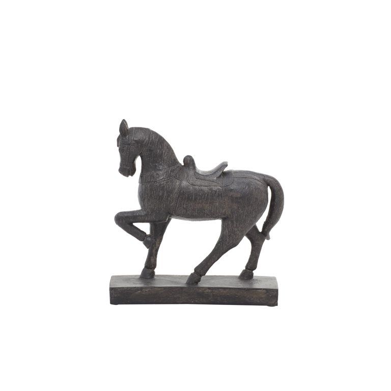 DecMode 9"H, 9"W Polystone Traditional Horse Sculpture, Brown | Walmart (US)