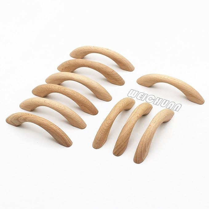 WEICHUAN 10PCS Wood Unfinished Drawer Knobs Pulls Handles - Kitchen Cabinets Furniture Dresser Wa... | Amazon (US)