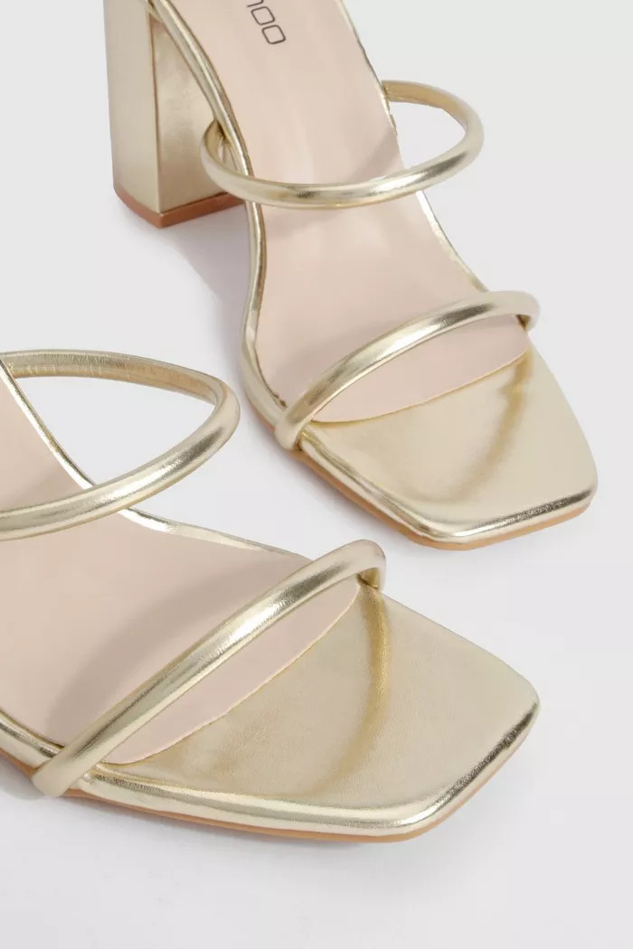 Triple Strap Block Heel Sandals | Boohoo.com (UK & IE)