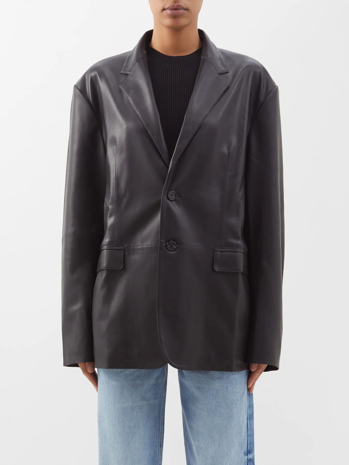 Olympia faux-leather blazer | The Frankie Shop | Matches (UK)