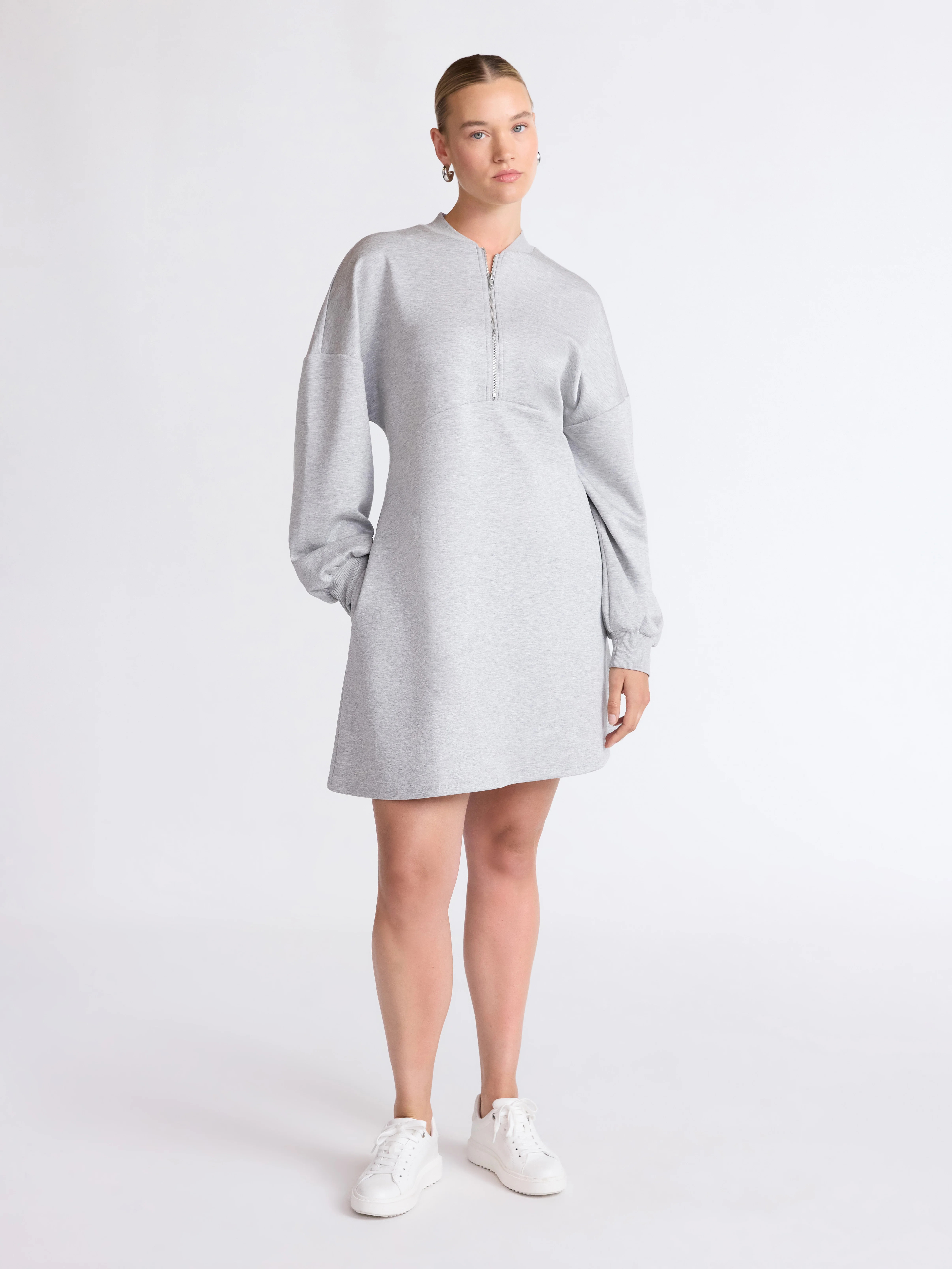 Scoop Women's and Women's Plus New Scubaknit Zip Front Mini Dress, Sizes XS-4X | Walmart (US)