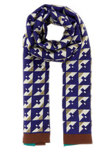 Miu Miu Geometric Silk Scarf — Navy | Italist Inc.