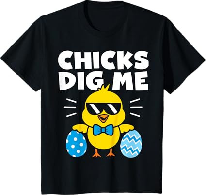 Kids Boys Easter Shirt Chicks Dig Me Easter Egg Hunt Kids Toddler T-Shirt | Amazon (US)