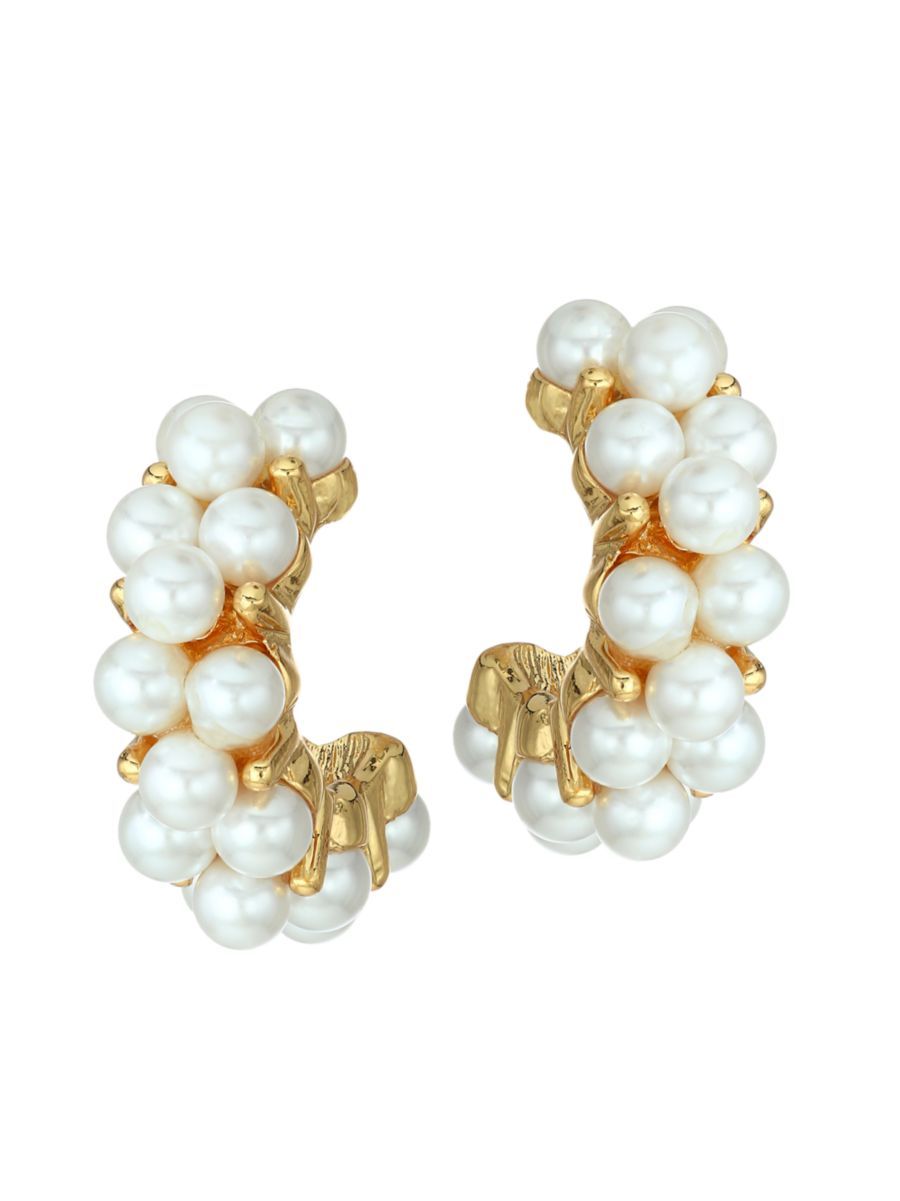 Faux-Pearl Cluster Hoop Earrings | Saks Fifth Avenue