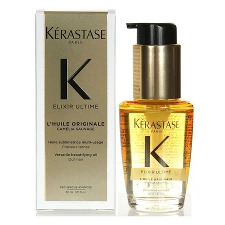 Kerastase Elixir Ultime, Hair Oil L'Huile Original, Travel Size, Multi-Purpose Hydrating Oil, Anti-Frizz, Shiny Hair, With Argan Oil, Camellia Oil & Marula Oil, For All Hair Types, 30 m | Walmart (US)