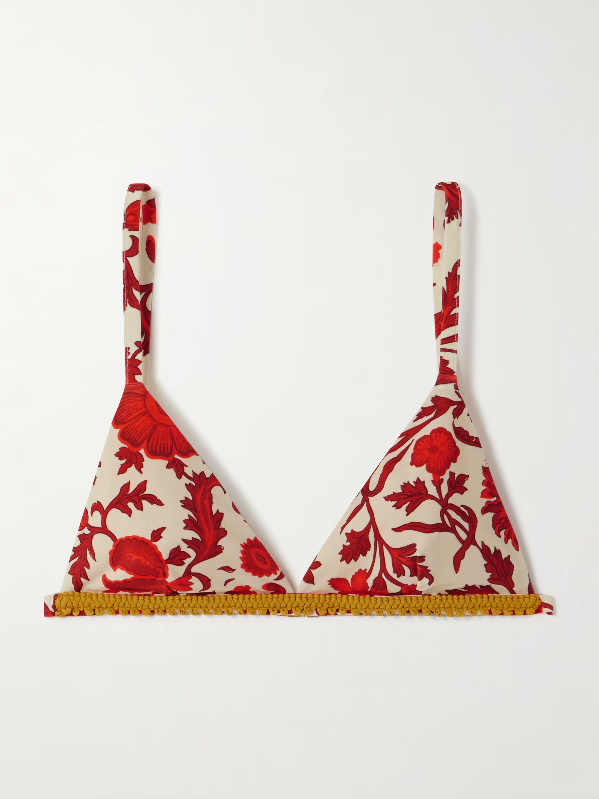 + Orlebar Brown Fonda braided-trimmed floral-print triangle bikini top | NET-A-PORTER (US)