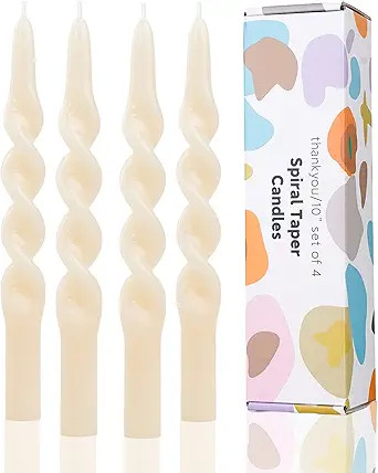 LPUSA Ivory Spiral Taper Candles Twisted Candle Conical Stick Candles for Holiday Wedding Party W... | Amazon (US)