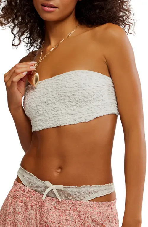 Free People Bea Smocked Bandeau Bra in Clean Ivory at Nordstrom, Size X-Small | Nordstrom