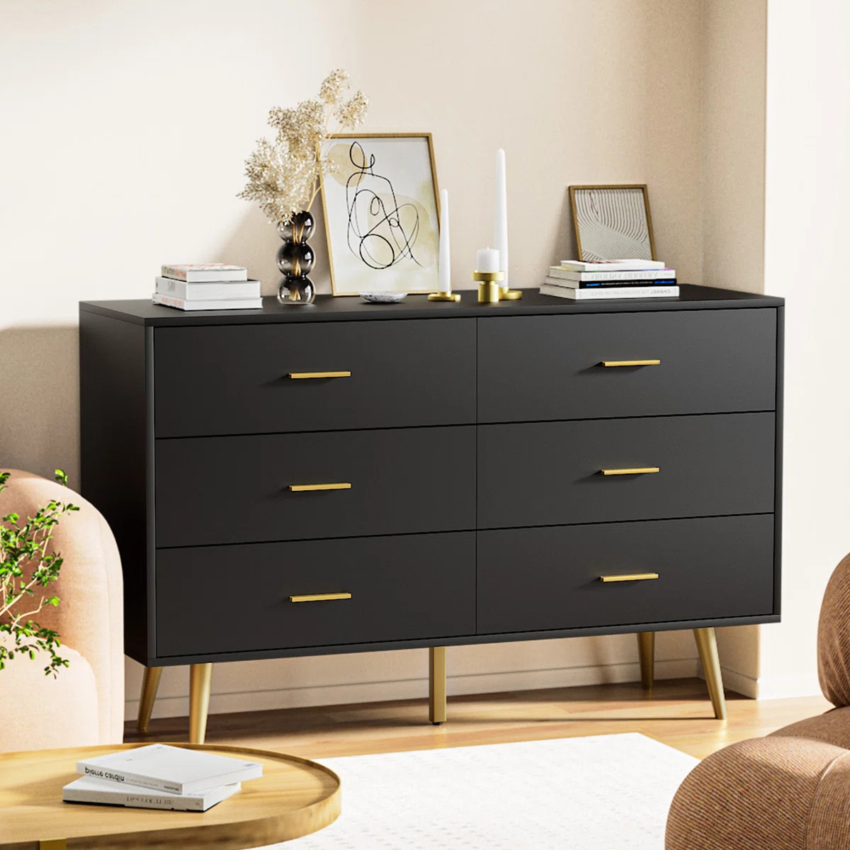 Kamily 47.25" W 6 Drawer Double Dresser,Bedroom Dresser | Wayfair North America