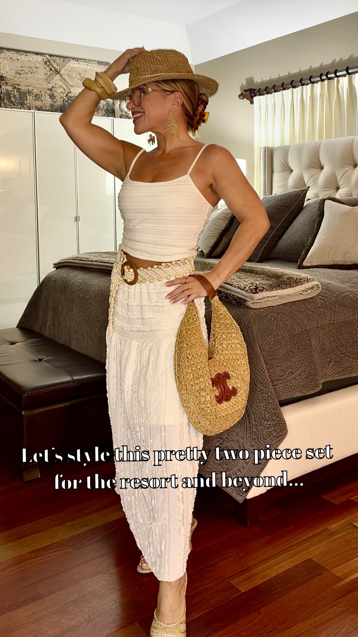 This textured two piece set is an ideal outfit for your beach vacation. You can mix & match with many other pieces and dressed it up or down.  But its versatility goes beyond resort and can easily transition into colder climates.  

Add a cozy cardigan and some boots for fall or swap the skirt with dress pants and a  structured blazer for the office. The top can  be worn with almost any style of denim and is a great layering piece.  

Here are some different pieces and accessories to create endless outfit options! 

#LTKgrwm #LTKTravel #LTKootd