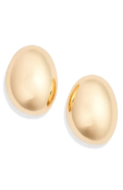 Open Edit Puffy Oval Button Stud Earrings in Gold at Nordstrom | Nordstrom